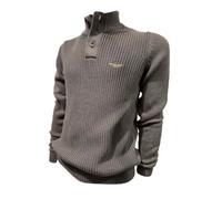Aeronautica Militare MA1572 Herren-Strickjacke mit Stehkragen, aus Baumwolle, 34400 Beluga Grey, XX-Large
