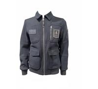 Aeronautica Militare Pilot AM1380 Herrenjacke, Jacke aus Polyamid, Viskose und Wolle, dreifarbige Pfeile, 08395 Blau, XL