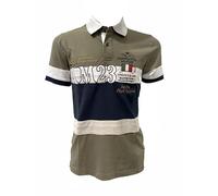 Aeronautica Militare PO1916 Herren-Poloshirt, kurzärmelig, 94730 Grün-Weiß-Blau, XXL