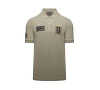 Aeronautica Militare PO1927 Herren-Poloshirt, Hemd, Kurzarm, dreifarbige Pfeile mit Patch, beige, XXL