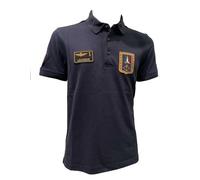 Aeronautica Militare PO1927 Herren-Poloshirt, Hemd, Kurzarm, dreifarbige Pfeile mit Patch, marineblau, XL