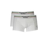 Aeronautica Militare Herren-Boxershorts MilSCOBX002J508 Elastischer Bund Doppelpack Weiß Gr. XXL