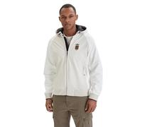 Aeronautica Militare Sweatshirt AF0519 Dreifarbige Pfeile mit Kapuze für Herren, Strickjacke, Strickjacke, Eis-weiß, XL