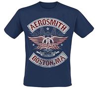 Aerosmith Boston Pride Männer T-Shirt Navy XXL 100% Baumwolle Band-Merch, Bands