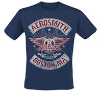 Aerosmith Boston Pride Männer T-Shirt Navy XL 100% Baumwolle Band-Merch, Bands