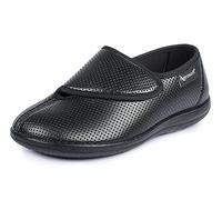 Aerosoft Damen Klett-Halbschuh Stretch 15 Weite G-H Wechselfußbett rutschhemmend (schwarz, Numeric_36)