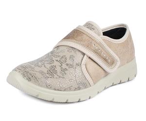 Aerosoft Damen Klett-Halbschuh Stretch 19 Weite G-H Wechselfußbett rutschhemmend (Beige 24, Numeric 37)