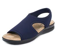 Aerosoft Damen Sandale Stretch 05 leicht druckfrei rundum Stretch Weite G-H (blau, Numeric_36)