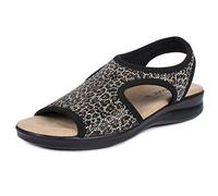 Aerosoft Damen Sandale Stretch 05 leicht druckfrei rundum Stretch Weite G-H (Leopard schwarz, numeric_42)