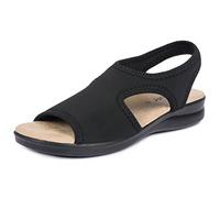 Aerosoft Damen Sandale Stretch 05 leicht druckfrei rundum Stretch Weite G-H (schwarz, numeric_39)