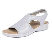 Aerosoft Damen Sandale Stretch 05 leicht druckfrei rundum Stretch Weite G-H (silber, numeric_38)