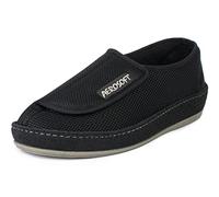 Aerosoft Klett-Halbschuh 6072-4P Damen Herren Hausschuh Weite G-H rutschhemmend (Schwarz, Numeric_47)