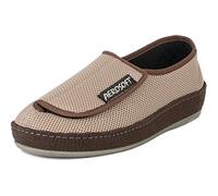 Aerosoft Klett-Halbschuh 6072-4P Damen Herren Hausschuh Weite G-H rutschhemmend (Taupe, Numeric_42)