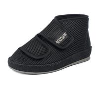 Aerosoft Klett-Stiefel 6062-4P Damen Herren Hausschuh Weite G-H rutschhemmend (Schwarz, Numeric_45)