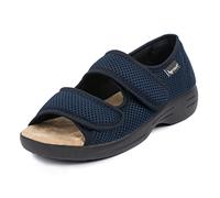 Aerosoft Reha-Sandale Stretch 06 für Damen und Herren mit Klettverschluss | Weiches Stretchmaterial passt sich Hallux Valgus und empfindlichen Füßen an, rutschhemmend, ideal auch als Komfort-Hausschuh.