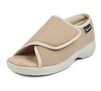 Aerosoft Reha-Sandale Stretch 14 Damen Herren Klettverschluss Weite G-H rutschhemmend (Beige, 40)
