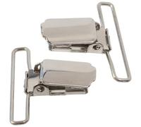 AERZETIX - 2er-Set Hosenträgerklammern - 40 mm Schlaufe - Latzhose Jeans Hose Kleidung Modedesign - silberfarben - aus Metall