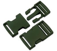 AERZETIX - 6er-Pack Verstellbare Clipverschlüsse mit Schnellverschluss für Rucksäcke, Schultergurte, Riemen und Dekoration | Schlaufe 30 mm | aus Kunststoff Farbe dunkelgrün