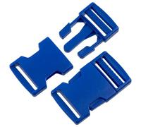 AERZETIX - 6er-Pack Verstellbare Clipverschlüsse mit Schnellverschluss für Rucksäcke, Schultergurte, Riemen und Dekoration | Schlaufe 30 mm | aus Kunststoff Farbe blau