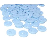 AERZETIX - C56277 - Satz von 100 Knöpfe zum nähen runden Ø11.5x2.2 mm mit 2 löcher - durchmesser der öffnung 2 mm - farbe hellblau - aus kunststoff - freizeit kreativ dekoration kurzwaren mode