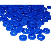 AERZETIX - C56318 - Satz von 100 Knöpfe zum nähen runden Ø11.5x2.2 mm mit 2 löcher - durchmesser der öffnung 2 mm - farbe saphirblau - aus kunststoff - freizeit kreativ dekoration kurzwaren mode