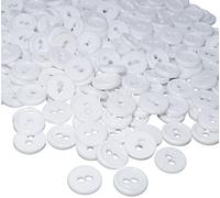 AERZETIX - C56340 - Satz von 100 Knöpfe zum nähen runden Ø11.5x2.2 mm mit 2 löcher - durchmesser der öffnung 2 mm - farbe weiß - aus kunststoff - freizeit kreativ dekoration kurzwaren mode