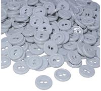 AERZETIX - C56344 - Satz von 100 Knöpfe zum nähen runden Ø11.5x2.2 mm mit 2 löcher - durchmesser der öffnung 2 mm - farbe hellgrau - aus kunststoff - freizeit kreativ dekoration kurzwaren mode