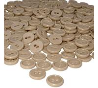 AERZETIX - C56354 - Satz von 100 Knöpfe zum nähen runden Ø11.5x2.2 mm mit 2 löcher - durchmesser der öffnung 2 mm - farbe beige - aus kunststoff - freizeit kreativ dekoration kurzwaren mode