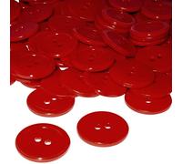 AERZETIX - C56377 - Satz von 50 Knöpfe zum nähen runden Ø20x2.2 mm mit 2 löchern 32L L32 - farbe hellrot - aus kunststoff - durchmesser der öffnung 2 mm - kurzwaren kleidung mode