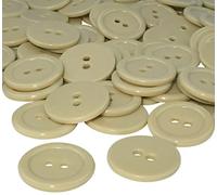 AERZETIX - C56418 - Satz von 50 Knöpfe zum nähen runden Ø20x2.2 mm mit 2 löchern 32L L32 - farbe beige - aus kunststoff - durchmesser der öffnung 2 mm - kurzwaren kleidung mode