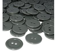 AERZETIX - C56430 - Satz von 50 Knöpfe zum nähen runden Ø20x2.2 mm mit 2 löchern 32L L32 - farbe dunkelgrau - aus kunststoff - durchmesser der öffnung 2 mm - kurzwaren kleidung mode