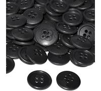 AERZETIX - C56510 - Satz von 100 Knöpfe zum nähen runden Ø15x3 mm mit 4 löchern - farbe schwarz 24L L24 - aus kunststoff - öffnung 2 mm - kurzwaren nähen kleidung mode stricken decoration