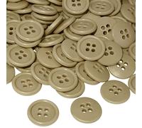 AERZETIX - C56517 - Satz von 100 Knöpfe zum nähen runden Ø15x3 mm mit 4 löchern - farbe dunkelbeige 24L L24 - aus kunststoff - öffnung 2 mm - kurzwaren nähen kleidung mode stricken decoration