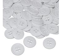 AERZETIX - C56528 - Satz von 100 Knöpfe zum nähen runden Ø20x3 mm mit 4 löchern - farbe weiß 32L L32 - aus kunststoff - öffnung 3 mm - kurzwaren nähen kleidung mode stricken decoration