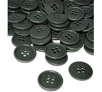 AERZETIX - C56533 - Satz von 100 Knöpfe zum nähen runden Ø20x3 mm mit 4 löchern - farbe basaltgrau 32L L32 - aus kunststoff - öffnung 3 mm - kurzwaren nähen kleidung mode stricken decoration
