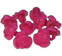 AERZETIX - C56580 - Satz von 10 Knöpfe zum nähen in form rose 10x11x8 mm - farbe rosa - öffnung 3 mm - aus kunststoff - kurzwaren herstellung von kleidung von hand nähen