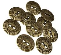 AERZETIX - C56621 - Satz von 10 Knöpfe zum nähen metallischen Ø20 mm mit 2 löchern - öffnung 3 mm - farbe antik gold - kurzwaren nähen kleidung handwerk jeans