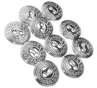 AERZETIX - C56622 - Satz von 10 Knöpfe zum nähen metallischen Ø20 mm mit 2 löchern - öffnung 3 mm - farbe silber - kurzwaren nähen kleidung handwerk jeans