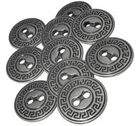 AERZETIX - C56623 - Satz von 10 Knöpfe zum nähen metallischen Ø20 mm mit 2 löchern - öffnung 3 mm - farbe grau - kurzwaren nähen kleidung handwerk jeans