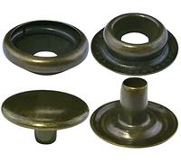 AERZETIX - C56689 - Satz von 10 Druckknöpfe Ø15 mm - knopf hohlnieten 4 stück für jeans lederwaren - aus stahl - farbe antik - leder sattlerwaren sattlerei kurzwaren kleidung handwerk