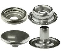 AERZETIX - C56690-10 Stück Druckknöpfe Ø15 mm - 4-teiliger röhrennietknopf für jeans lederwaren - aus stahl - silberfarben - leder sattlerei kurzwaren kleidung handwerk