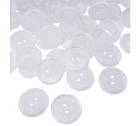 AERZETIX - C56857 - Satz von 100 Knöpfe zum nähen runden Ø17x2 mm mit 2 löchern - farbe weiß transparent - aus kunststoff - öffnung 1.5 mm - fashion kurzwaren nähen kleidung decoration