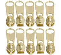 AERZETIX - C62566-10er-Pack Schieber Nr. 3 Nicht verriegelbare für reißverschlüsse mit spirale aus Nylon - Farbe: Gold - aus Metall - für röcke Kleider Lederwaren und Kissen