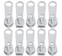 AERZETIX - C62800-10er-Pack Schieber Nr. 5 Nicht verriegelbare für reißverschlüsse spirale - Farbe: pastellgrau - aus Metall - für röcke Kleider Lederwaren und Kissen