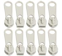 AERZETIX - C62806-10er-Pack Schieber Nr. 5 Nicht verriegelbare für reißverschlüsse spirale - Farbe: Ecru - aus Metall - für röcke Kleider Lederwaren und Kissen