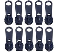AERZETIX - C62811-10er-Pack Schieber Nr. 5 Nicht verriegelbare für reißverschlüsse spirale - Farbe: dunkelblau - aus Metall - für röcke Kleider Lederwaren und Kissen