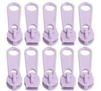 AERZETIX - C62820-10er-Pack Schieber Nr. 5 Nicht verriegelbare für reißverschlüsse spirale - Farbe: helles Lila - aus Metall - für röcke Kleider Lederwaren und Kissen