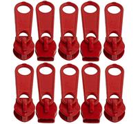 AERZETIX - C62824-10er-Pack Schieber Nr. 5 Nicht verriegelbare für reißverschlüsse spirale - Farbe: rot - aus Metall - für röcke Kleider Lederwaren und Kissen