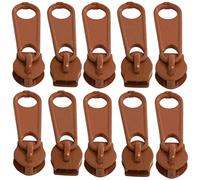 AERZETIX - C62829-10er-Pack Schieber Nr. 5 Nicht verriegelbare für reißverschlüsse spirale - Farbe: Zimt - aus Metall - für röcke Kleider Lederwaren und Kissen