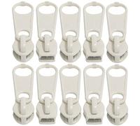 AERZETIX - C62871-10er-Pack Schieber Nr. 3 Nicht verriegelbare für reißverschlüsse mit spirale aus Nylon - Farbe: Ecru - aus Metall - für röcke Kleider Lederwaren und Kissen